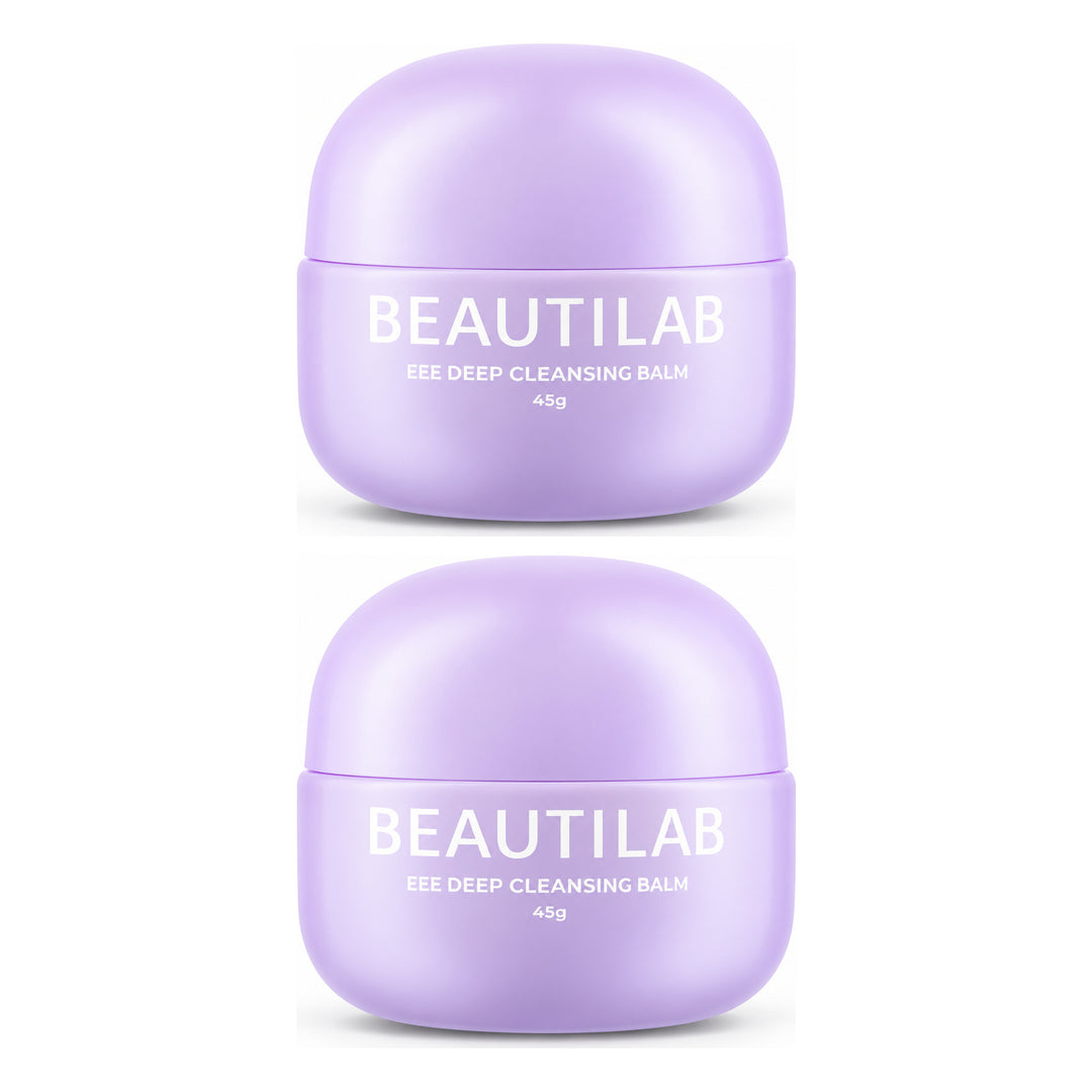 BEAUTILAB EEE Makeup Removing Deep Cleansing Balm — 2 Jars | 45 g Each — exactly 2 retail units shown on white background.