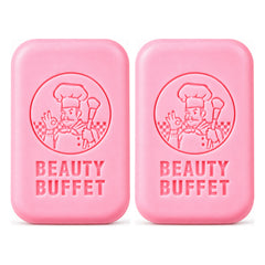 Beauty Buffet Multivitamin Face & Body Cleansing Soap — 2 × 100 g Bars — exactly 2 retail units shown on white background.