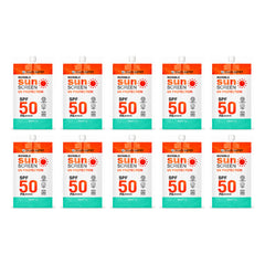 Beauty Buffet Invisible Facial Sunscreen SPF50 PA++++ — 10 Sachets | 7 g Each — exactly 10 retail units shown on white background.