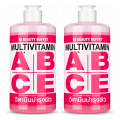 Beauty Buffet Multivitamin After Bath Body Essence — 2 Bottles | 450 ml Each — exactly 2 retail units shown on white background.
