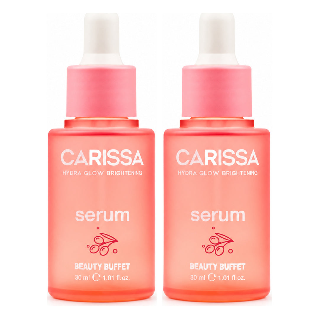 Beauty Buffet Carissa Hydra Glow Brightening Facial Serum — 2 Bottles | 30 ml Each — exactly 2 retail units shown on white background.