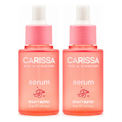 Beauty Buffet Carissa Hydra Glow Brightening Facial Serum — 2 Bottles | 30 ml Each — exactly 2 retail units shown on white background.