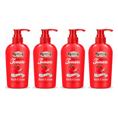 Beauty Cottage Country Delight Tomato Double Lycopene Bath Cream — 4 Bottles | 280 ml Each — exactly 4 retail units shown on white background.