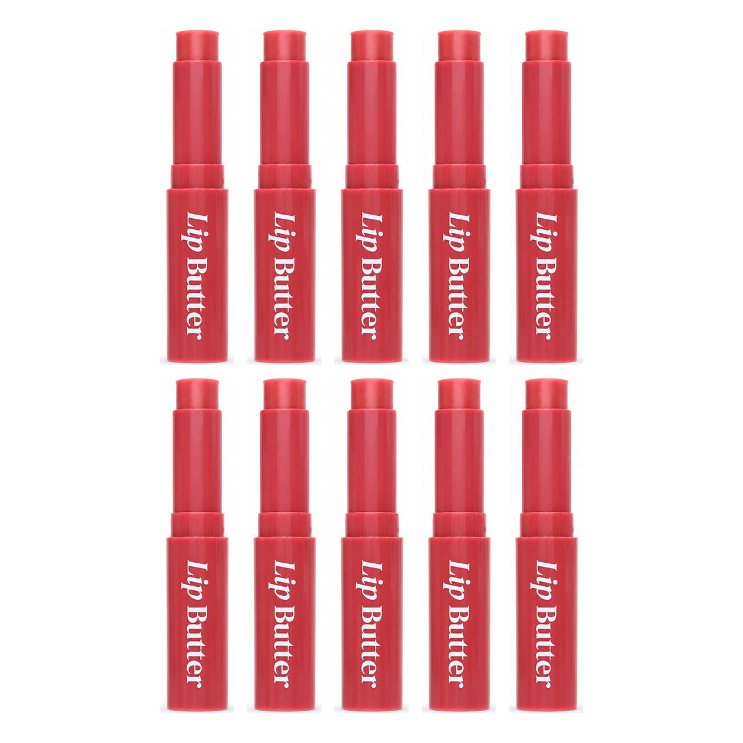 beWiLD Lip Butter Tinted Moisturizing Lip Balm — 10 Sticks | 2.2 g Each — exactly 10 retail units shown on white background.