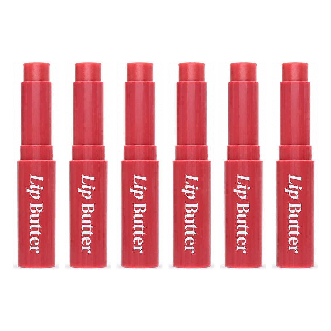 beWiLD Lip Butter Tinted Moisturizing Lip Balm — 6 Sticks | 2.2 g Each — exactly 6 retail units shown on white background.