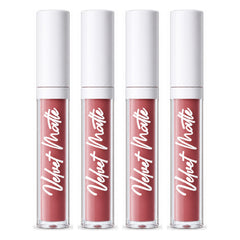 beWiLD Velvet Matte Liquid Lip Colour — 4 Tubes | 2.3 g Each — exactly 4 retail units shown on white background.
