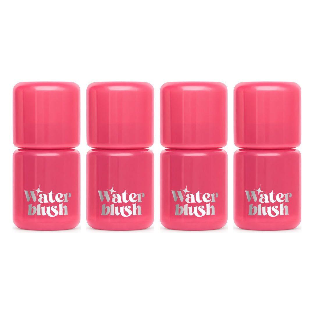 beWiLD Dewy Liquid Water Blush — 4 Tubes | 3 g Each — exactly 4 retail units shown on white background.