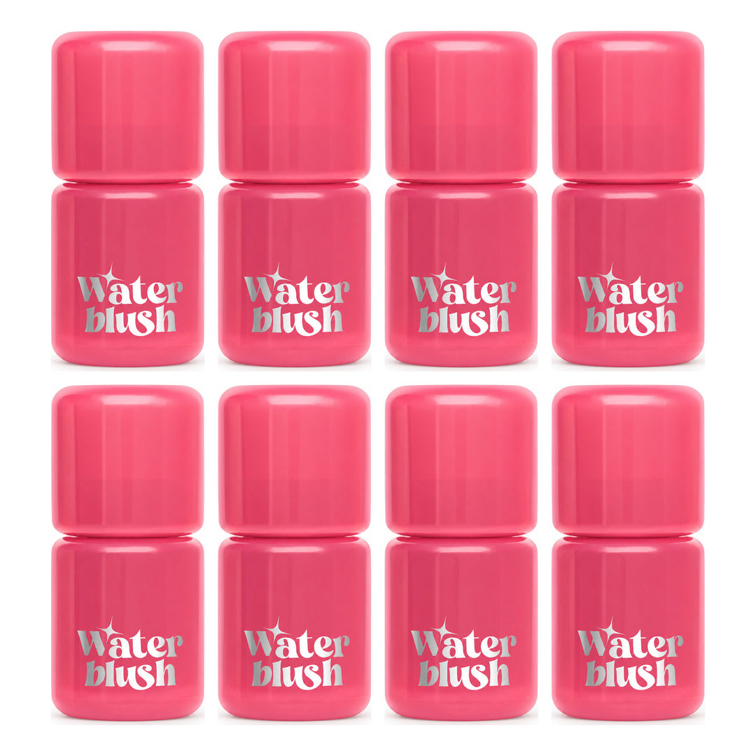 beWiLD Dewy Liquid Water Blush — 8 Tubes | 3 g Each — exactly 8 retail units shown on white background.
