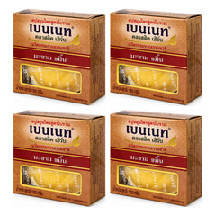 Bennett Classic Herb Tamarind & Turmeric Cleansing Soap — 4 × 160 g Bars — exactly 4 retail units shown on white background.