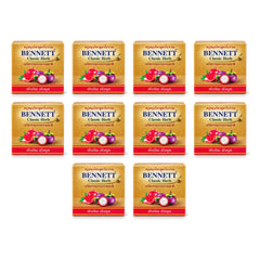 Bennett Classic Herb Pomegranate & Mangosteen Cleansing Soap — 10 × 160 g Bars — exactly 10 retail units shown on white background.