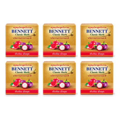 Bennett Classic Herb Pomegranate & Mangosteen Cleansing Soap — 6 × 160 g Bars — exactly 6 retail units shown on white background.