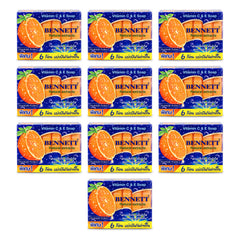 Bennett Natural Extracts Vitamin C & E Travel Mini Soap — 10 Boxes | 60 × 25 g Bars — exactly 10 retail units shown on white background.