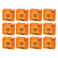 Bennett Papaya Herbal Face & Body Cleansing Soap — 12 × 160 g Bars — exactly 12 retail units shown on white background.