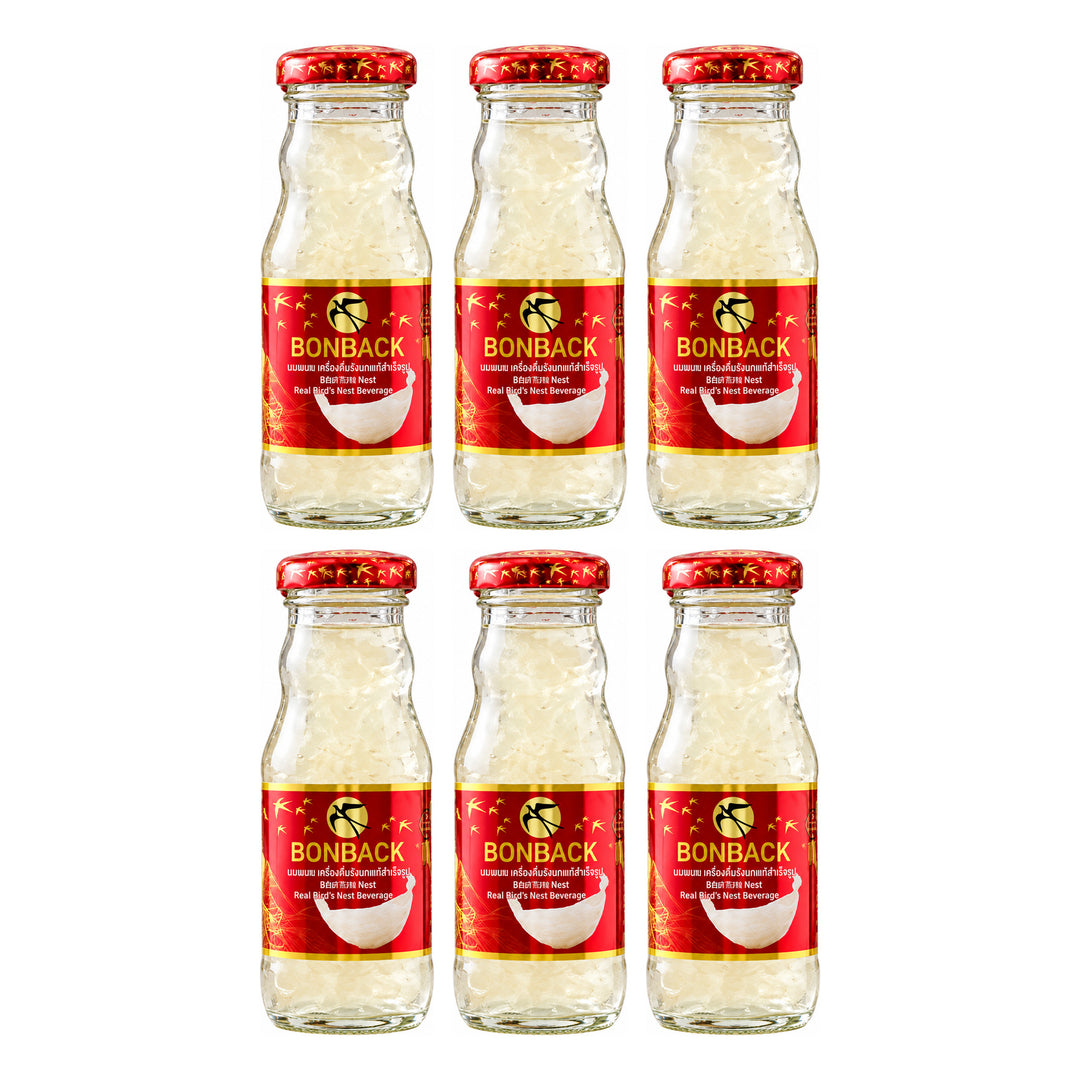 Bonback Original Ready-to-Drink Bird's Nest Beverage — 6 Bottles | 200 ml Each — exactly 6 retail units shown on white background.
