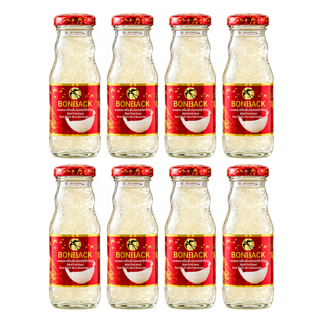 Bonback Original Ready-to-Drink Bird's Nest Beverage — 8 Bottles | 200 ml Each — exactly 8 retail units shown on white background.