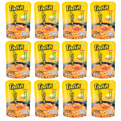 Lotus Butter Corn, exactly twelve 25 g packets on white
