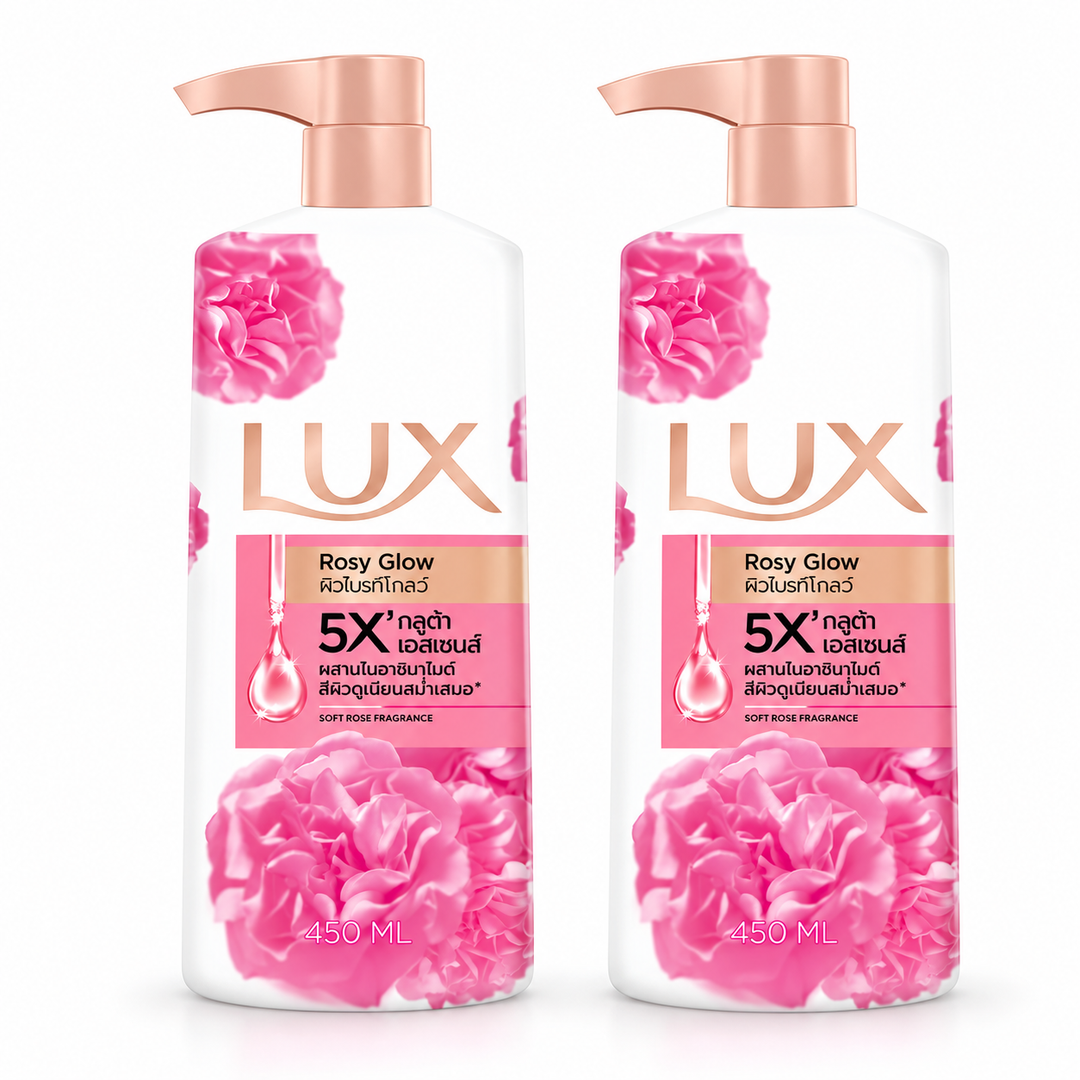 LUX Rosy Glow Body Wash — 2 × 450 ml — exact retail quantity
