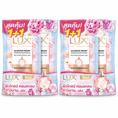 LUX Glamour Peony Body Wash Refill — 4 × 400 ml (2 Manufacturer Twin Packs) — exact retail quantity