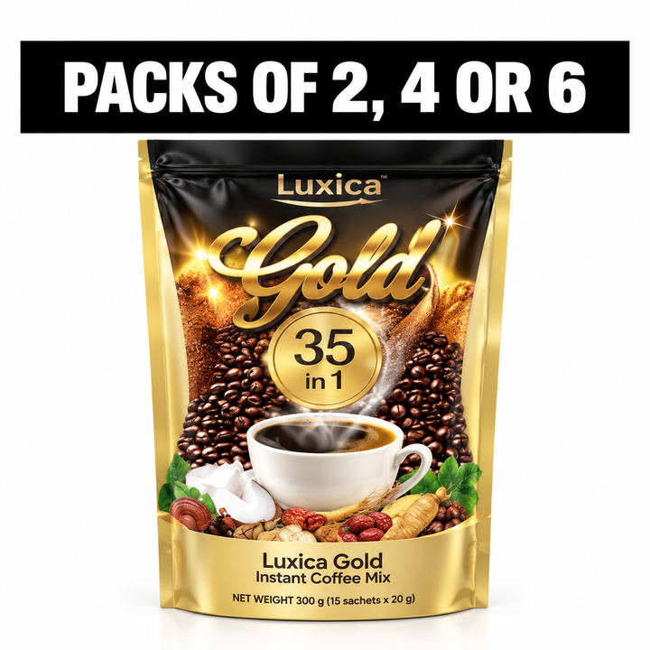 Luxica Gold 35-in-1 Herbal Instant Coffee – 15 Sachets Multipack - product image