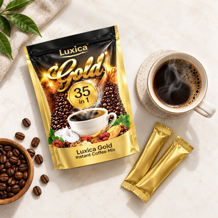 Luxica Gold 35-in-1 Herbal Instant Coffee – 15 Sachets Multipack - lifestyle 2