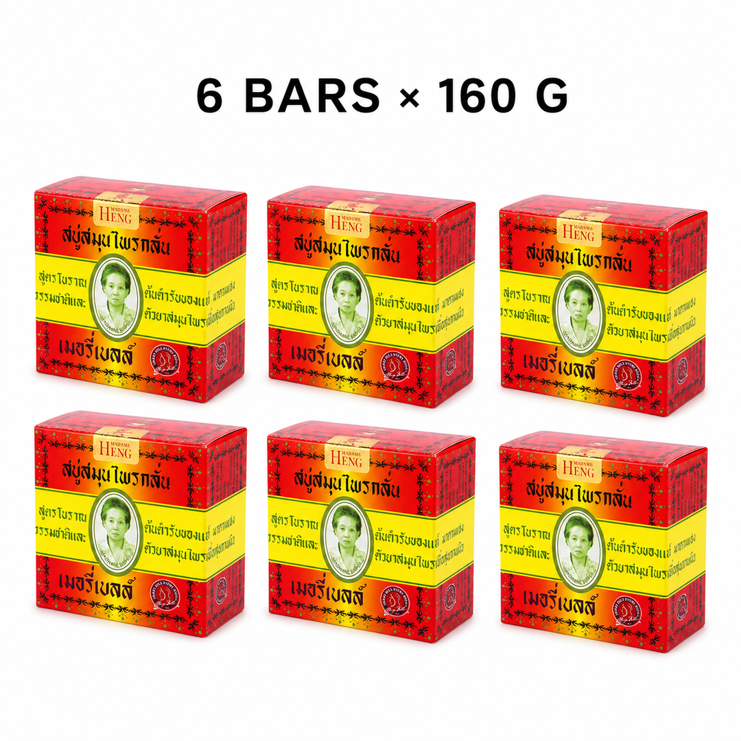 ix boxes of Madame Heng Merry Bell Original Herbal Soap with 160 g per bar