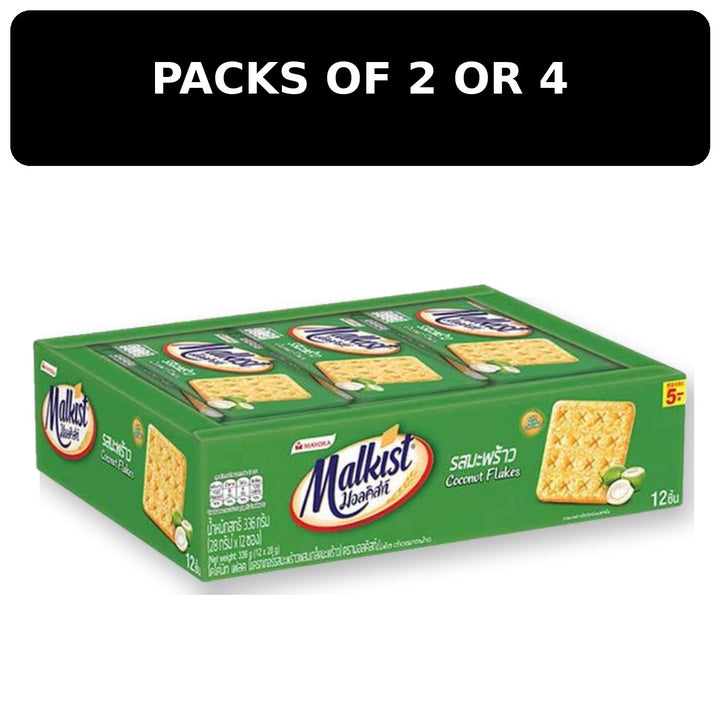Malkist Coconut Flakes Crackers 336g – Multipack – packs of 2 or 4