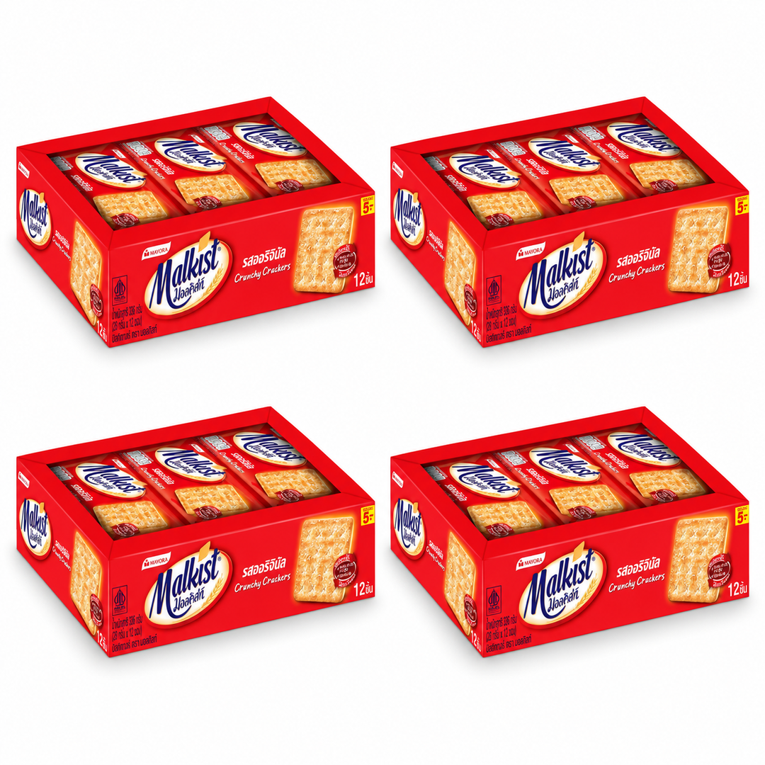 Malkist Original Crunchy Crackers — 4 Boxes × 336 g — exact retail quantity
