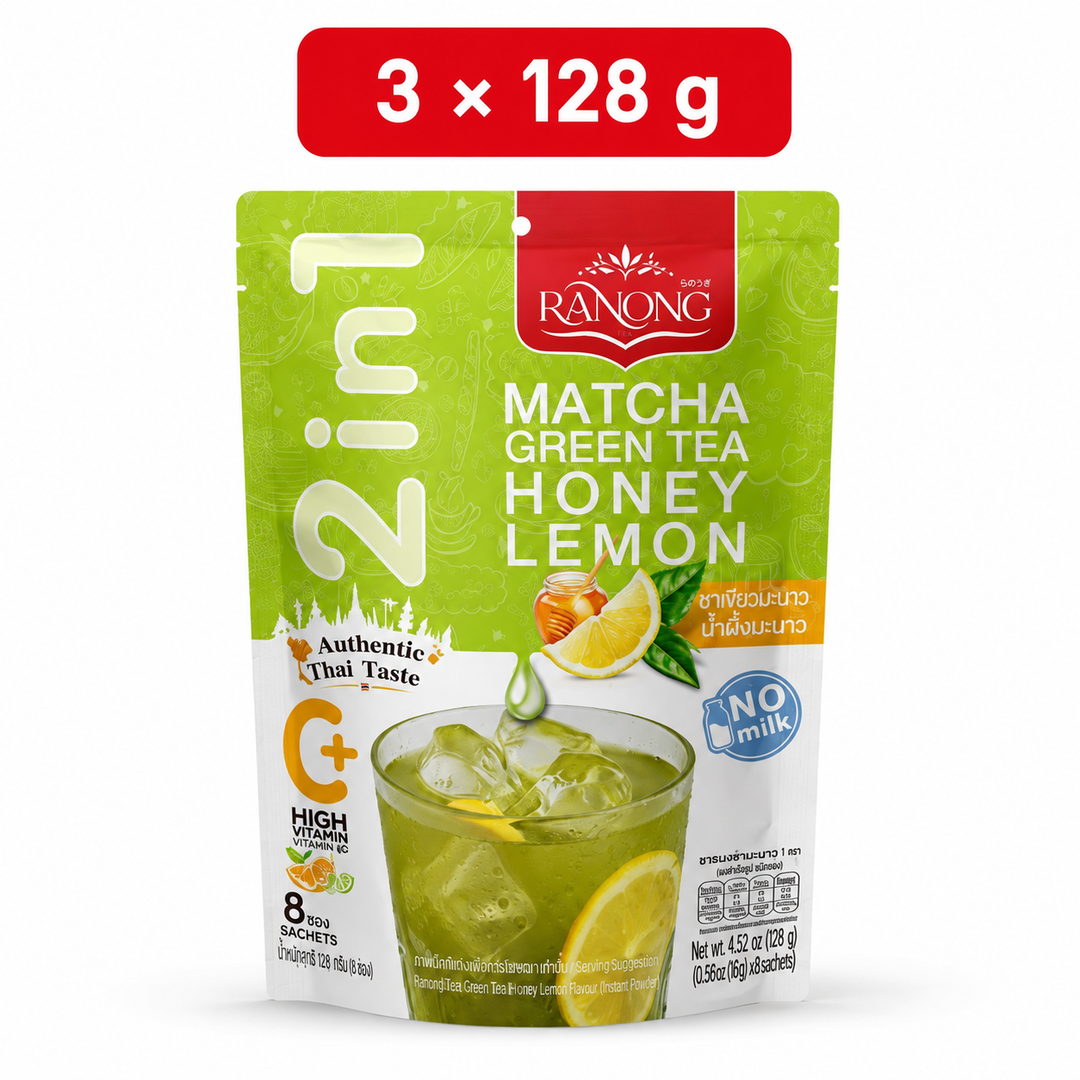 Ranong Matcha Green Tea Honey Lemon bundle of 3 pouches