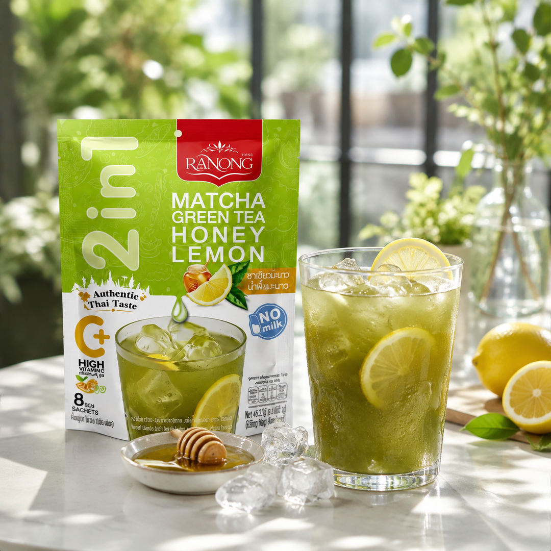 Ranong Matcha Green Tea Honey Lemon served over ice