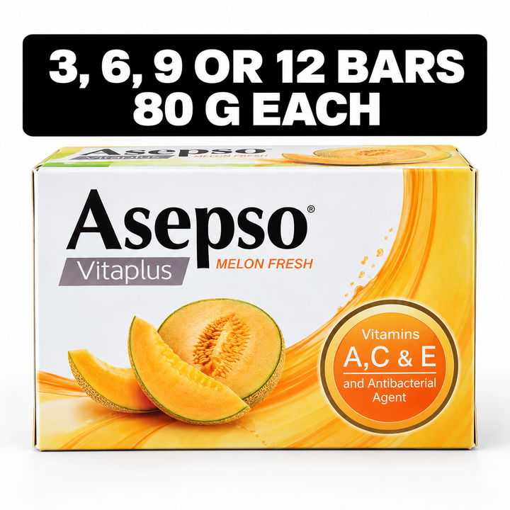 Asepso Vitaplus Melon Fresh soap packs 3 6 9 or 12 bars