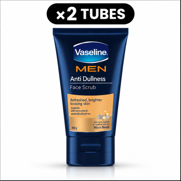 Vaseline Men Anti-Dullness Face Scrub 100 g × 2 – pack cover
