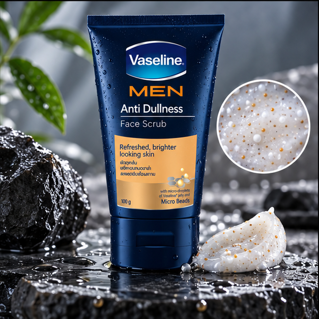 Vaseline Men Anti-Dullness Face Scrub 100 g × 2 – detail image