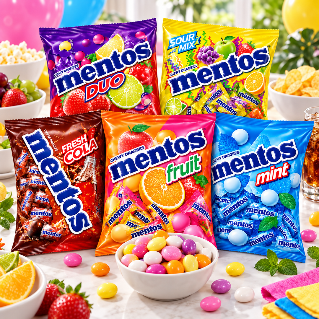 Mentos 5-Flavor Mixed Candy Bag Set — lifestyle presentation