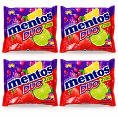 Mentos Duo Mixed Fruit Candy — 4 Bags (100 Pieces Each) — exact retail quantity