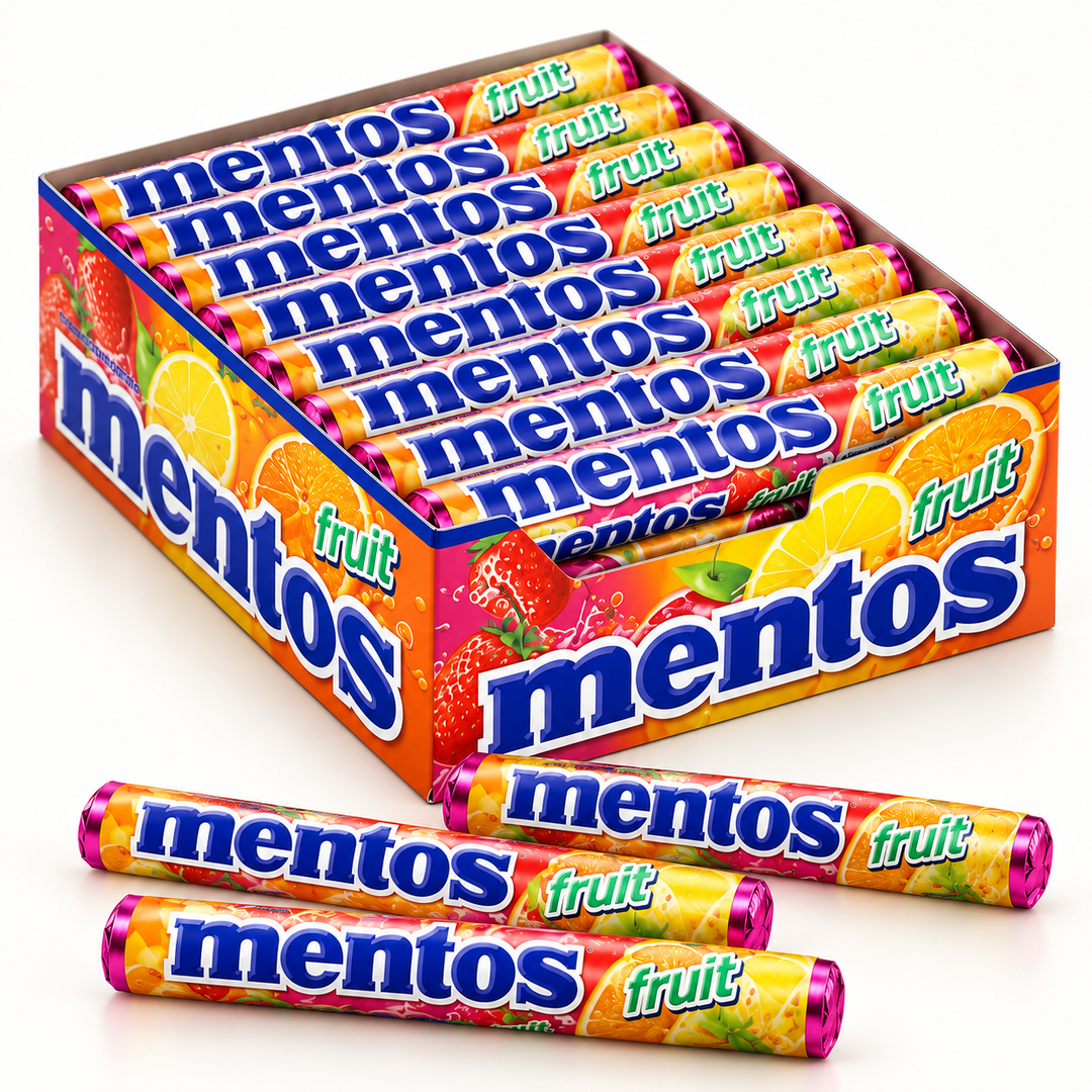 Mentos Fruit Rolls Display Box — product detail