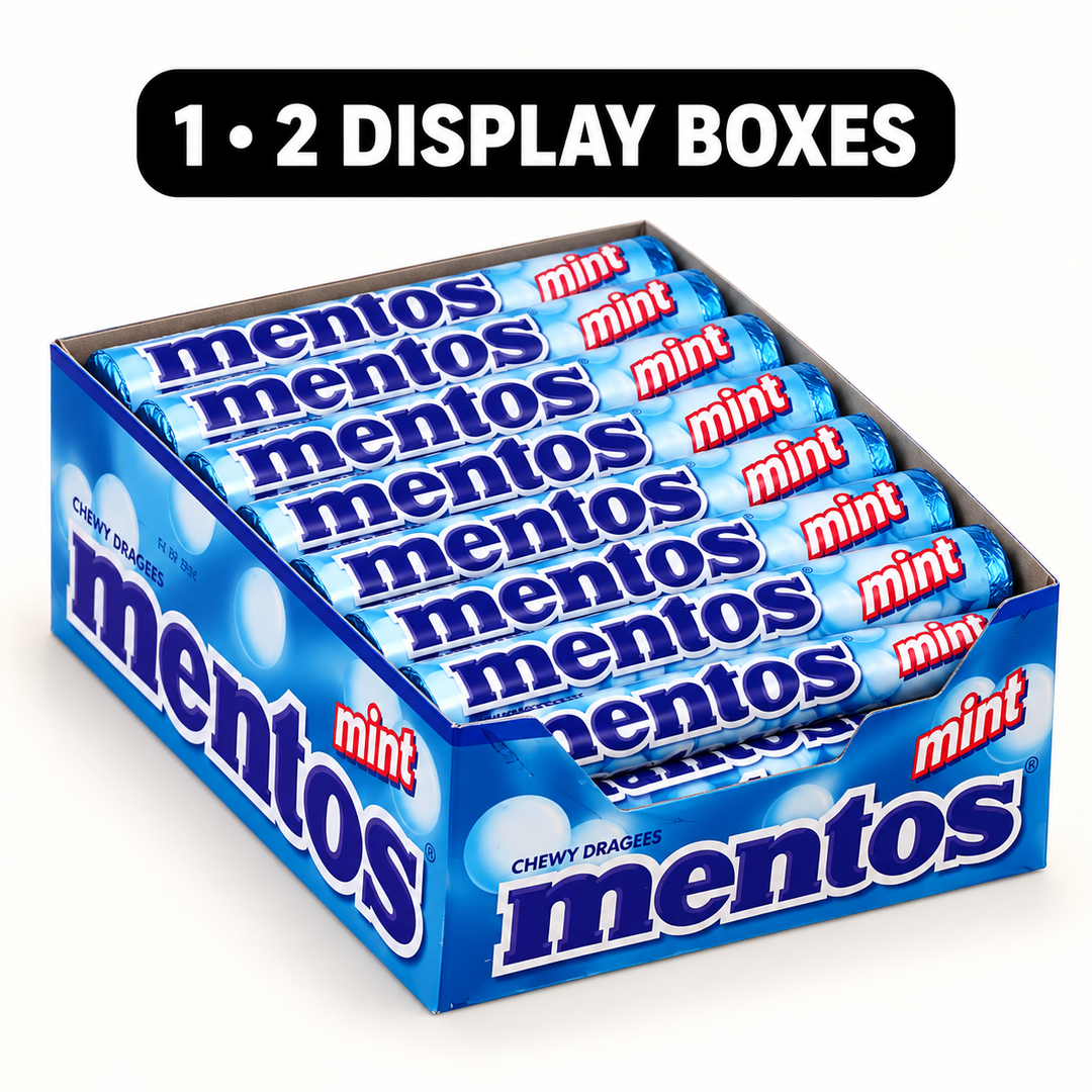 Mentos Mint Rolls Display Box — professional product cover