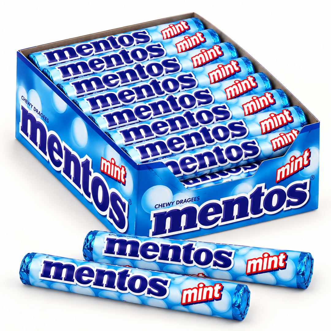 Mentos Mint Rolls Display Box — product detail