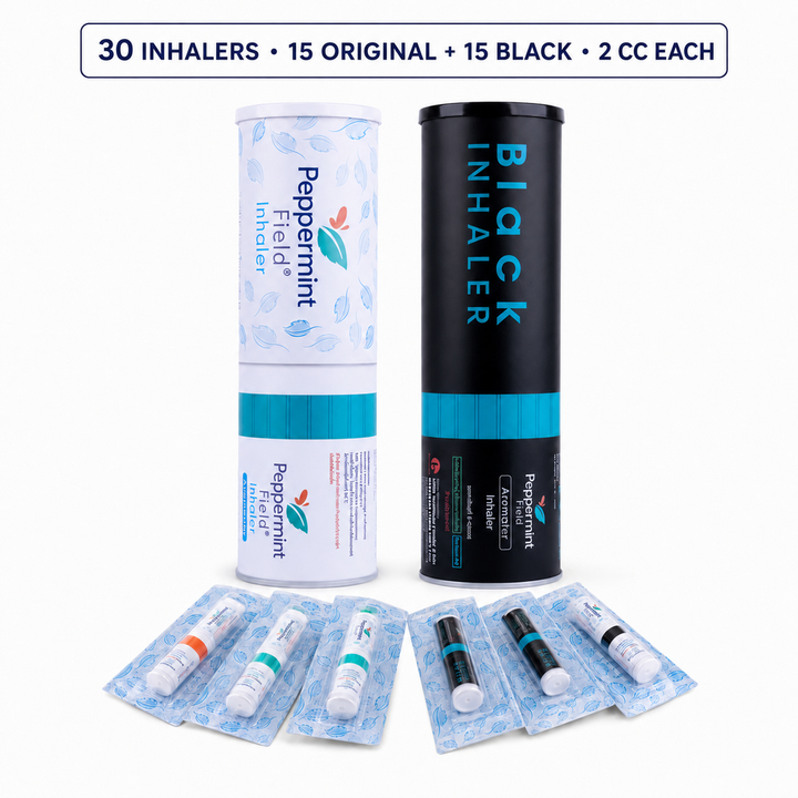 Peppermint Field Original and Black Big Pack with 30 inhalers, 2 cc each