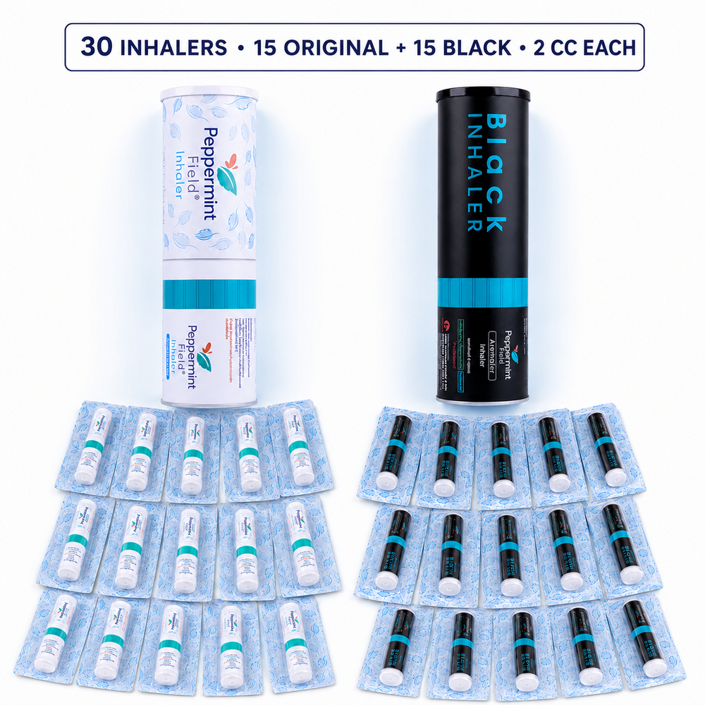 Peppermint Field mixed set of 15 Original and 15 Black inhalers