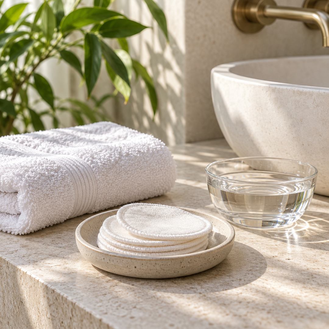 MizuMi skincare routine — bathroom still life