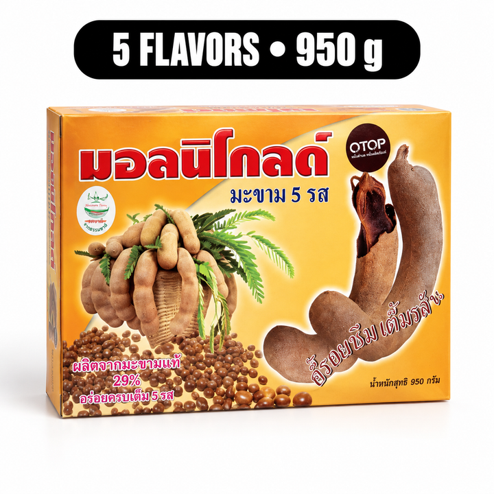 Moniegold Tamarind Candy 5 Flavors 950 g box