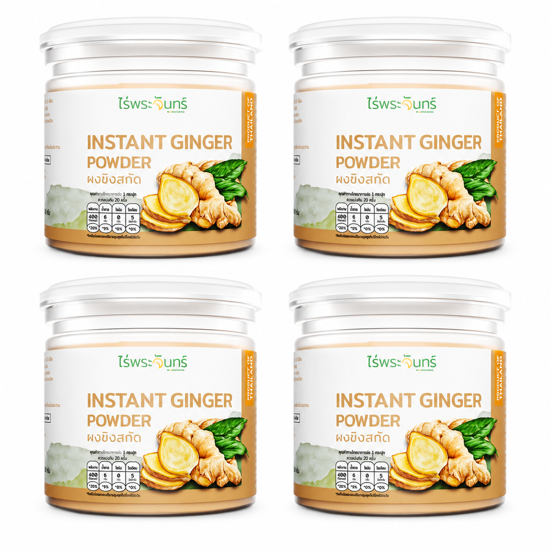 moonfarms instant ginger 100g x4 — exact quantity on white