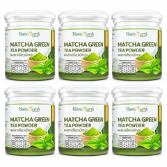 MOONFARMS Classic Matcha Green Tea Powder — 6 × 100 g — exact bundle quantity on white