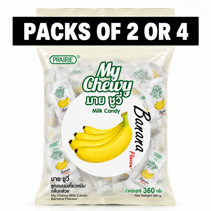 Prairie My Chewy Milk Candy Banana 360g – Multipack - product image