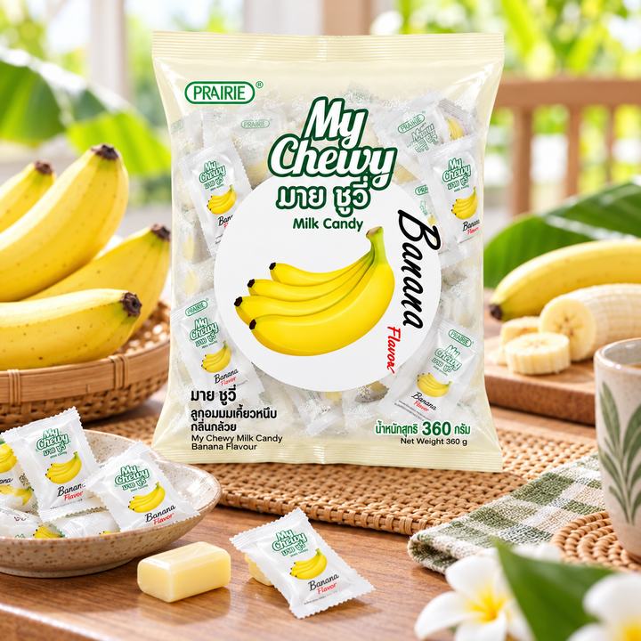 Prairie My Chewy Milk Candy Banana 360g – Multipack - lifestyle 1