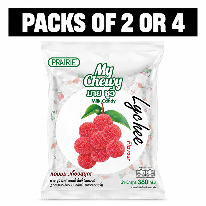 Prairie My Chewy Milk Candy Lychee 360g – Multipack - product image