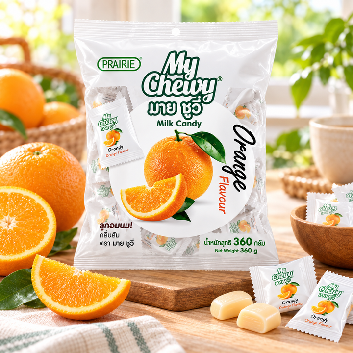 Prairie My Chewy Milk Candy Orange 360g – Multipack - lifestyle 1