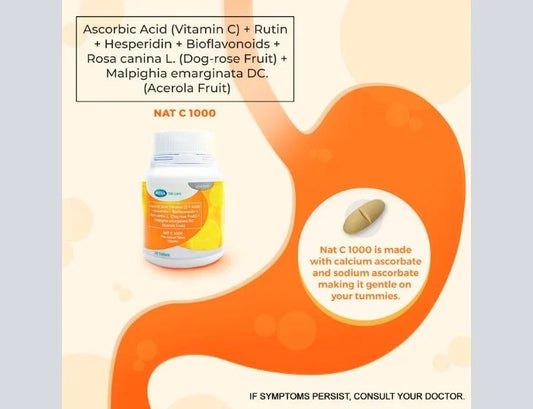 Mega We Care NAT C 1000 – High-Strength Natural Vitamin C with Bioflavonoids | 60 Capsules