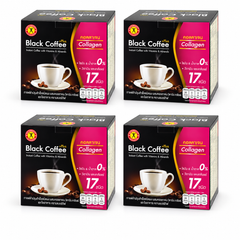 NatureGift Black Coffee Plus Collagen — 4 × 10 sachets — complete bundle showing exactly 4 retail packs of 10 sachets