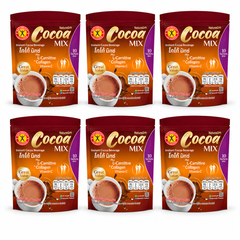 NatureGift Instant Cocoa Mix — 6 × 10 sachets — complete bundle showing exactly 6 retail packs of 10 sachets
